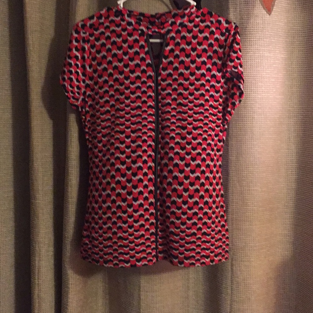 Red black and silver shirt
